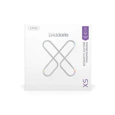 2 Pack, D'Addario XS 11-52 Coated Phos Bz Acoustic Guitar Strings - XSAPB1152-2P image 3