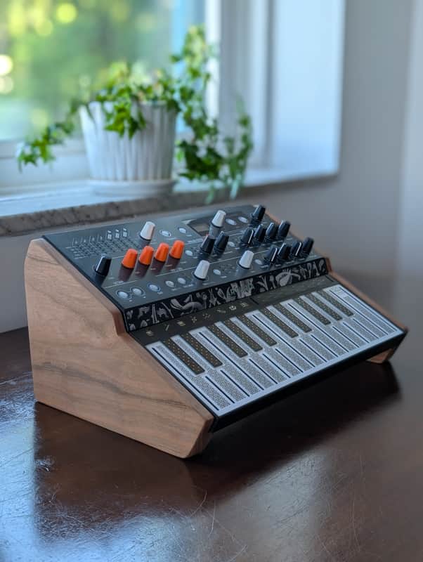 Arturia MicroFreak With Custom Cherry Wood Stand image 1