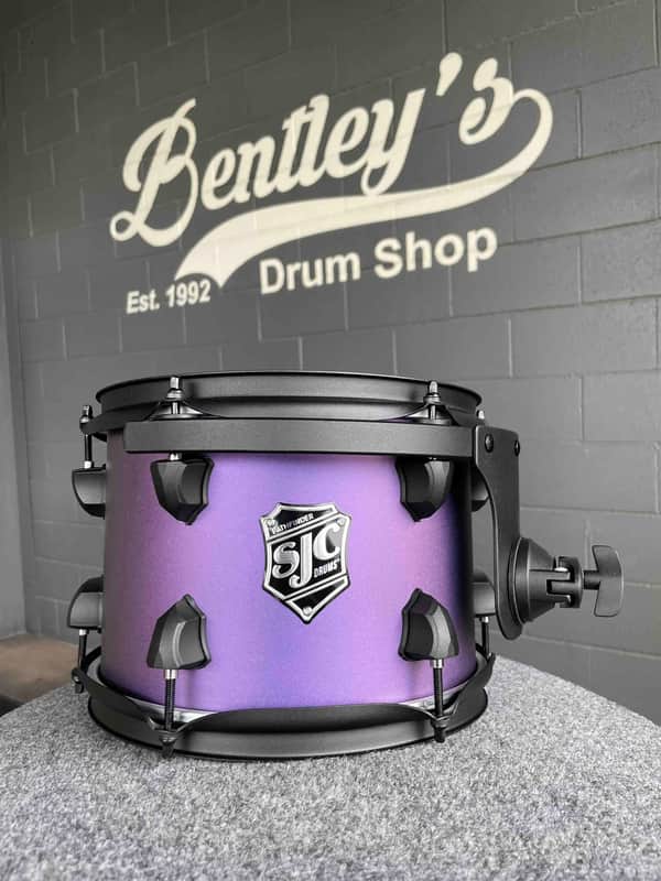 SJC Pathfinder Series 7x10 Rack Tom in Purple Glimmer w/ Matte Black Hardware & FREE Mounting Clamp *IN STOCK* image 1