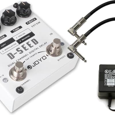 Joyo D-SEED Dual Channel Digital Delay Pedal w/ Power Supply and 2 Patch Cables image 1