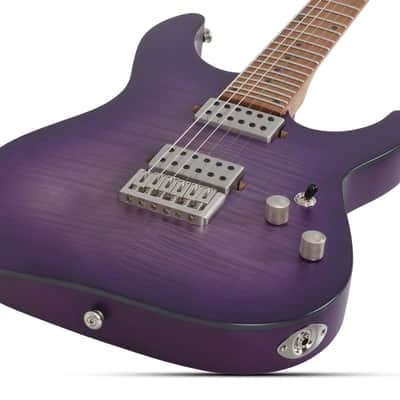 Schecter C-1 Standard Plus guitar in Transparent Purple Burst image 4