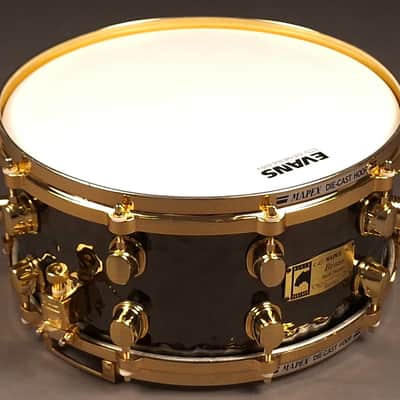 Mapex Black Panther Hammered Brass BPBR465H 14x6.5 Snare Drum | Original Owner image 3