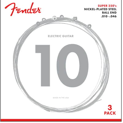 Fender Super 250R NPS Ball End Strings (.010-.046 Gauges) 3-Pack image 2