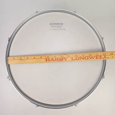 Ludwig Timbale 6.5x14"Chrome-Plated Steel Drum Vintage 70s Blue/Olive USA image 9