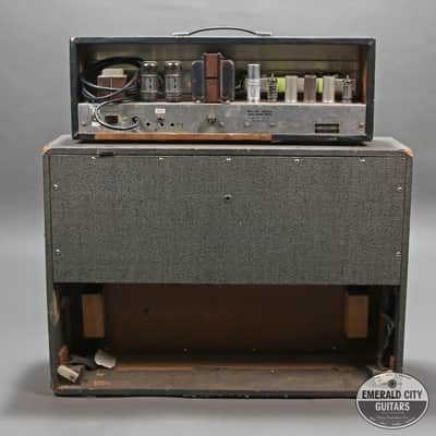1960s Silvertone 1484 Twin Twelve Head & Piggyback 2x12" Cabinet image 2