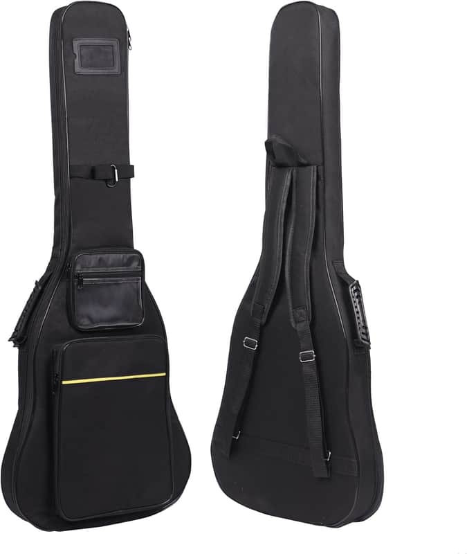 39 40 Inch Electric Guitar Gig Bag, 0.35" Thick Padded Oxford Fabric, Waterproof & Shockproof Gig Bag, Multi-Pocket Design with Shoulder Straps & Side Handle​, Sleek Black Design image 1