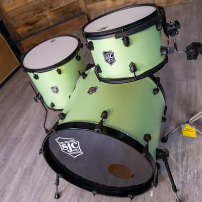 SJC Drums PFK322FBCMWBJ Pathfinder 3pc Kit (8x12,14x16,18x22) - Cosmic Mint, Black HW image 4