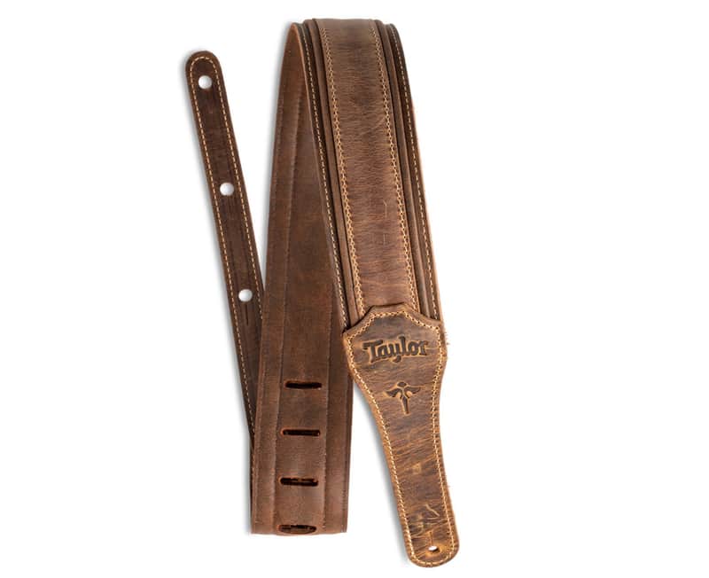 Taylor Guitars Wings Distressed Leather 3.0" Guitar Strap in Brown image 1