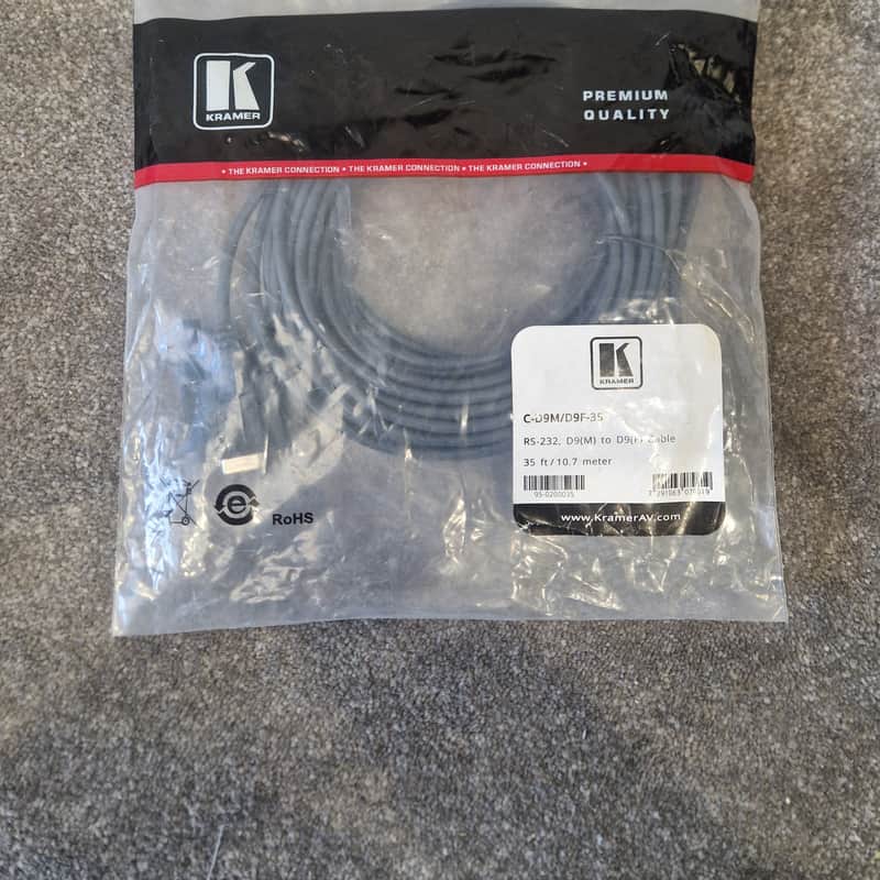 2010s Kramer Kramer C-D9M/D9F-35 RS-232 Control Cable Grey
