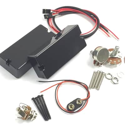 7 String Active Humbucker Pickup Set, Seven String AlNiCo Noiseless Bridge +Neck, Black image 3