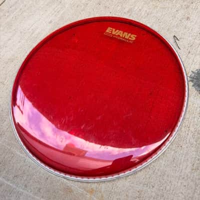 Evans Used Clear Drum Heads 16" Hydraulic Red, 12" Hydraulic Red, 12" Clear and 10" Clear Respectively image 11