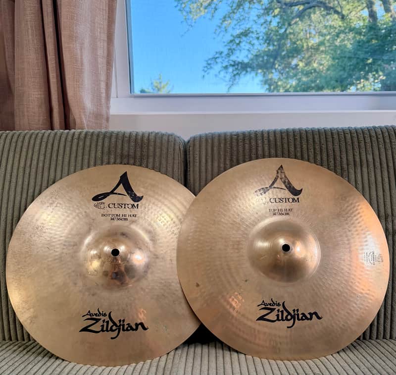 Zildjian 14" A Custom Hi-Hat Cymbals (Pair) image 1
