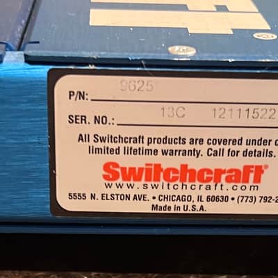 Switchcraft StudioPatch Series 9625 96-Point TT-DB25 Patchbay 2010s - Blue image 6