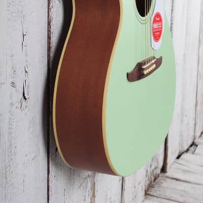 Fender Newporter Player Acoustic Electric Guitar Solid Spruce Top Surf Green image 10