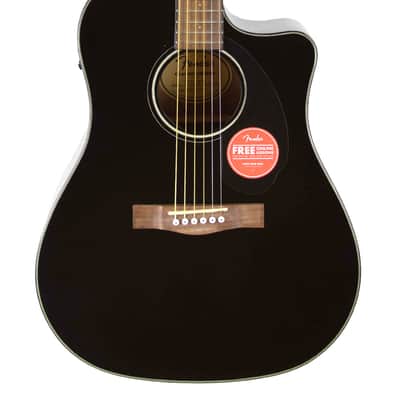 Fender CD-60SCE Solid Top Dreadnought Acoustic-Electric Guitar - Black image 1