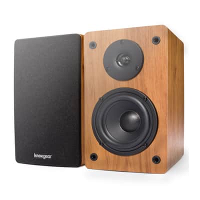 Knox Gear LP1 Powered Bookshelf Bluetooth Speakers (Wood Finish) image 2