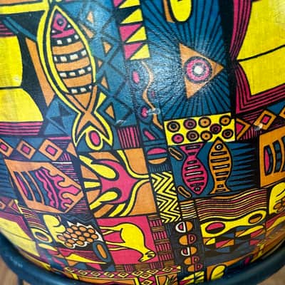 Remo Vintage RARE MASSIVE 27"x16" Leon Mobley Djembe in DISCONTINUED FINISH image 4