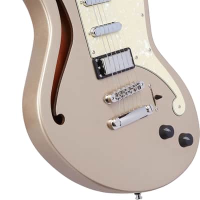 D'Angelico Deluxe Bedford SH Semi-hollowbody Electric Guitar - Desert Gold image 3