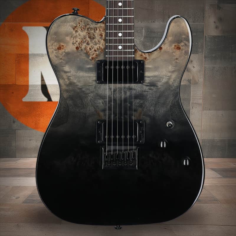 Schecter PT Standard Electric Guitar - Black Fade Burst Burl (3955) image 1