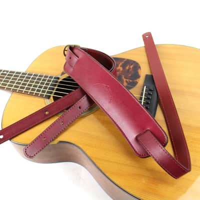 Walker & Williams C-18-BRD Bourbon Red Leather Vintage Slash Strap w/Deluxe Suede Pad Extra Long image 6
