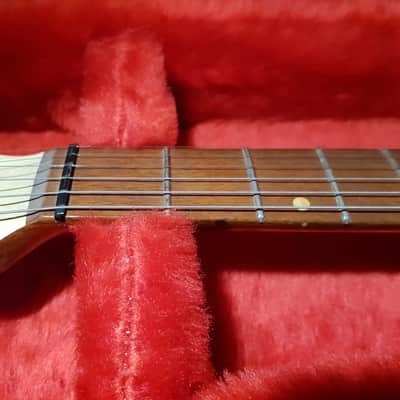 80's SOFT HAIR GUITAR CASE - fits Strat or TELE - RED image 3