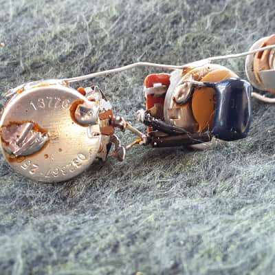 Set 1976 Fender Mustang Jazz Musicmaster bass pots harness jack image 3