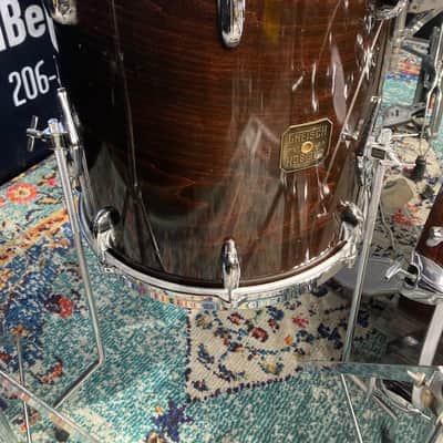 Gretsch Drum Kit, 20", 14", 12", 6x14" Early 1980s, Square Badge - Walnut image 10