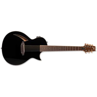 ESP LTD TL-7 Black Thinline 7-String Acoustic-Electric Guitar - New image 1
