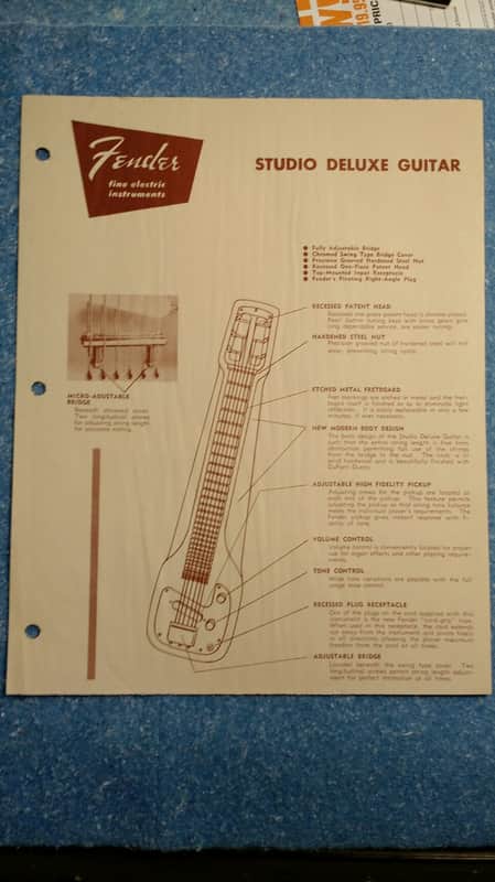 Fender Studio Deluxe Dealer Sheet 1956 image 1