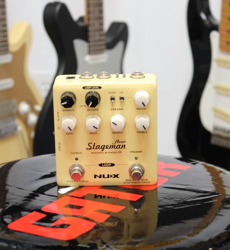NuX NAP-5 Stageman Floor Deluxe Acoustic Preamp / DI 2010s - Yellow image 1