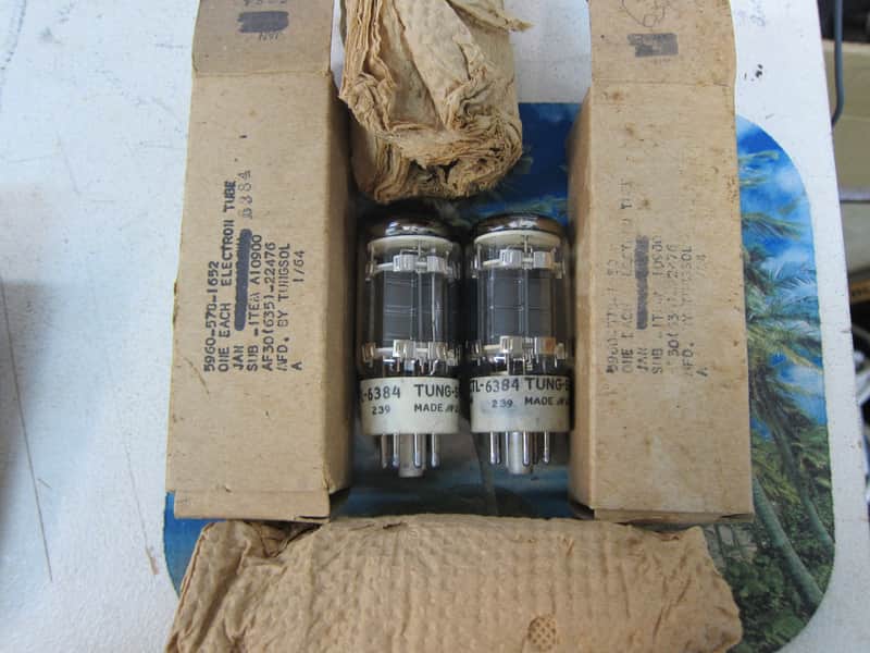 PR NOS Tungsol JAN CTL 6384 Power Tubes,Military Spec,USA,1950s/60s, Matching Batch Numbers,  Best 6L6 Upgrade with rewire/sockets, image 1
