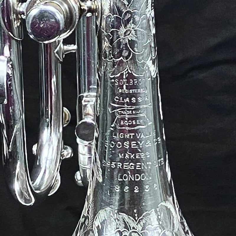BOOSEY & Co. SOLBRON CLASS A CORNET SILVER PLATED 1911-1916 - S image 1