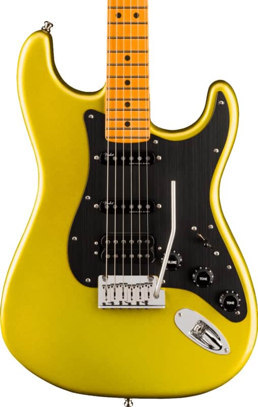 Fender American Ultra II Stratocaster Electric Guitar HSS, Maple Fingerboard, Solar Flare image 1