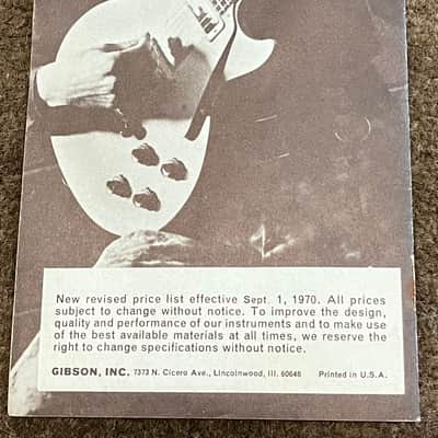 Gibson SR Price List 1970 image 4