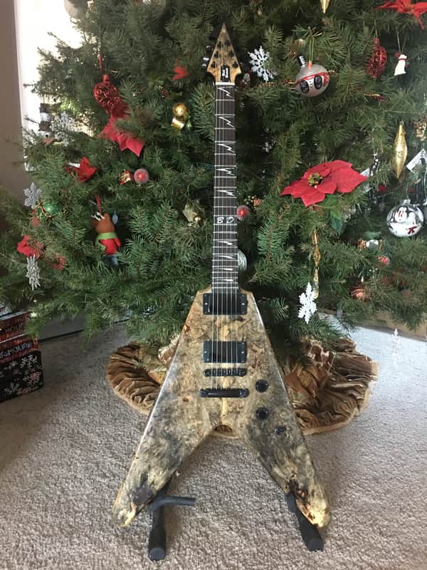 Flying V Custom Shop (Used)  Buckeye Burl Top Handcrafted Black Diamond USA image 1
