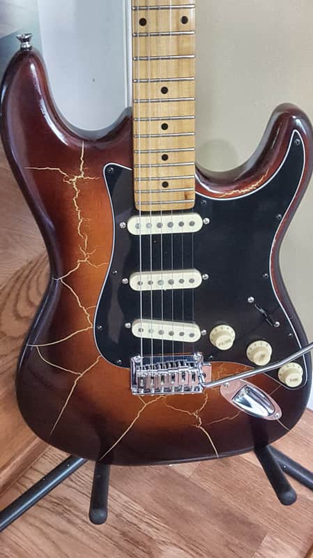 Logtown Guitars Custom Strat Style 2020 Tobacco/Rootbeer Gold Burst Lightning, image 1