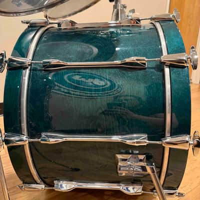~RARE!~ MIJ Yamaha Recording Custom 4-Piece 10/12/16/22 Drum Kit Set in Deep Aqua Stain Lacquer image 9