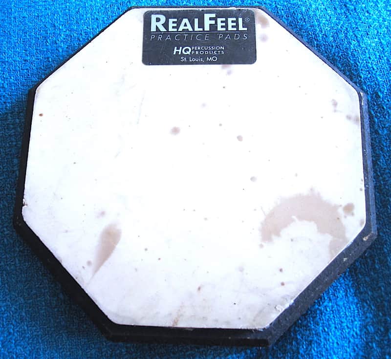 HQ Percussion Real Feel Practice Pad, Single-Sided Gum Rubber - Vintage image 1