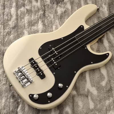 Glarry Fretless PJ Precision Bass - 4-string - Vintage White - Rosewood Fingerboard image 3