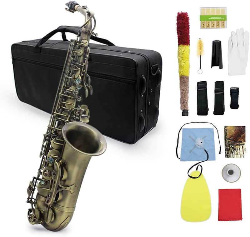 Professional Brass Bend EB E-Flat Alto Saxophone with High F# image 1