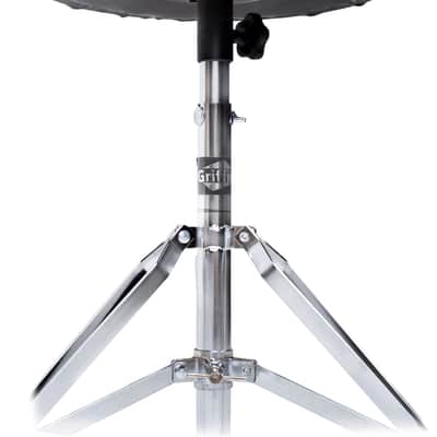 Drummer's Throne Seat, Snare Drum Stand & Straight Cymbal Stand Hardware Set (3 Piece Kit) by GRIFFIN | Comfortable Percussion Chair & Lightweight Mount for Standard Drums, Tom-Toms & Practice Pad image 7