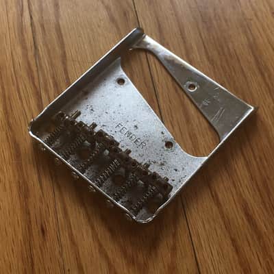 Vintage Fender 1970s Relic Tele Ashtray Bridge Plate Telecaster 6 Barrel Saddles image 3