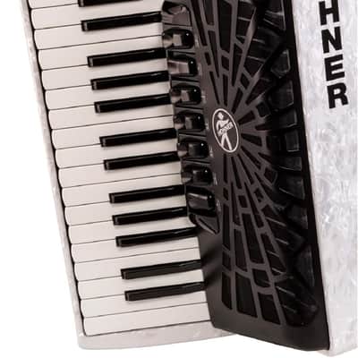 Hohner Bravo III 96 Chromatic Piano Key Accordion - Pearl White (BR96WH) image 2
