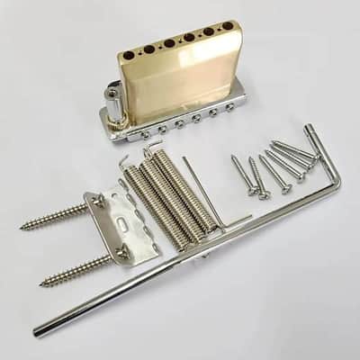 Brass Saddles Guitar Stratocaster Strat Style Bridge with Brass Block image 6