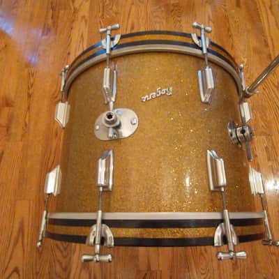 Rogers Vintage Holiday Gold Sparkle 14 X 20 Bass Drum, Early 1960s, Cleveland Tag! image 7