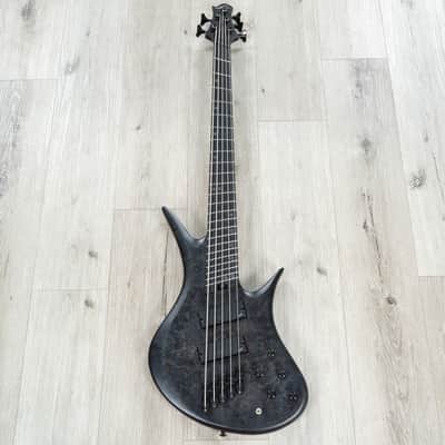 Legator HB5F Multi-Scale 5-String Bass, Satin Black Burl image 3