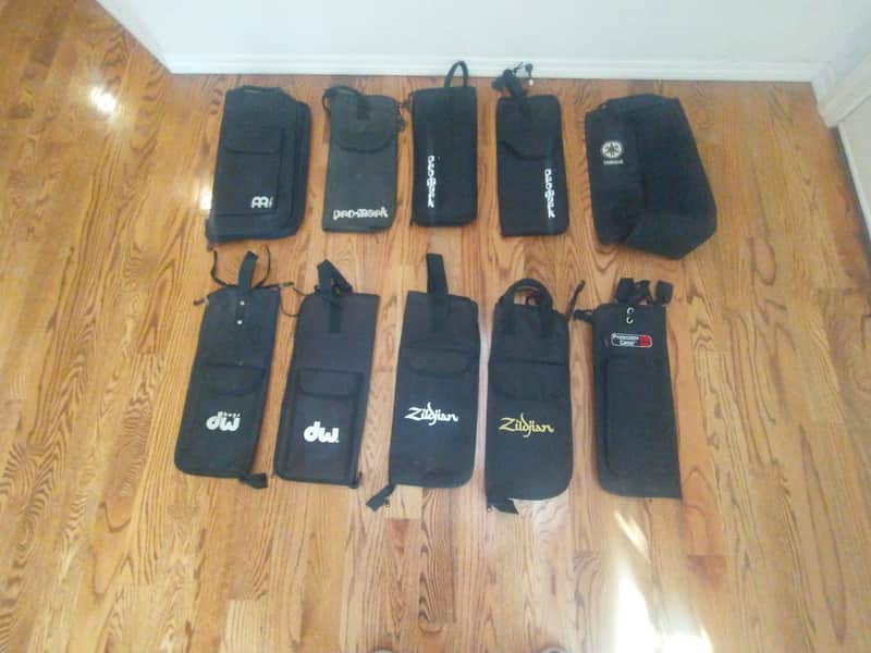 Zildjian DW Promark Meinl Yamaha Protection Racket Lot of (10) drumstick carry bags various brandstop quality image 1