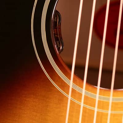 Gibson J-185 Original Acoustic/Electric Guitar - Vintage Sunburst with Hardshell Case image 11