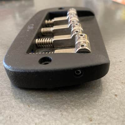 G&L 4 String Bass Bridge (Saddle Lock) Black Crinkle Powder Coat image 2