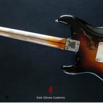 Fender Stratocaster SSH Sunburst / Pelham Blue Heavy Aged Relic by East Gloves Customs image 15